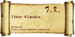 Tibor Klaudia névjegykártya